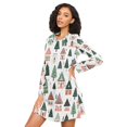 thumbnail image 3 of FORMRS Womens Long Sleeve Nightgowns Crew Neck Sleep Shirt Soft Pajamas Sizes S-3XL, Orange Christmas House, 3 of 8