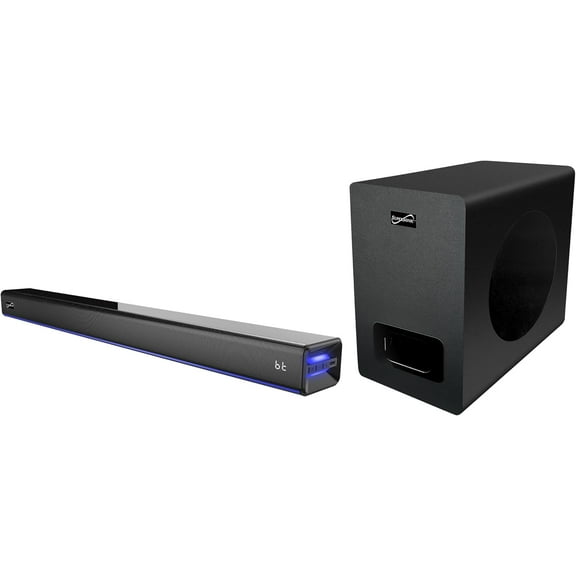 Supersonic SC-1425WSW 2.1 Bluetooth Soundbar w/ Wireless Subwoofer, HDMI ARC, FM, USB – 80W