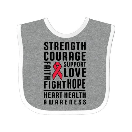 

Inktastic Heart Health Awareness Strength Courage Support Gift Baby Boy or Baby Girl Bib