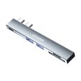 thumbnail image 1 of Hub USB 1 de 5 pulgadas de Alta Velocidad para MacBook Pro/Air 2018 - 2022 Gris, 1 of 9