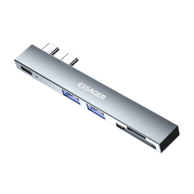 Hub USB 1 de 5 pulgadas de Alta Velocidad para MacBook Pro/Air 2018 - 2022 Gris