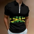 thumbnail image 2 of Jamaican Logo Gaming Anti Men Zipper T-shirt Summer Casual Short Sleeve T-shirt Top, 2 of 7