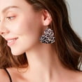 thumbnail image 1 of Boucles d'Oreilles pour Femmes Boucles d'Oreilles en Cuir en Forme de Cœur Imprimé Léopard Boucles d'Oreilles en Cuir Double Pu Accessoires de Vacances, 1 of 4