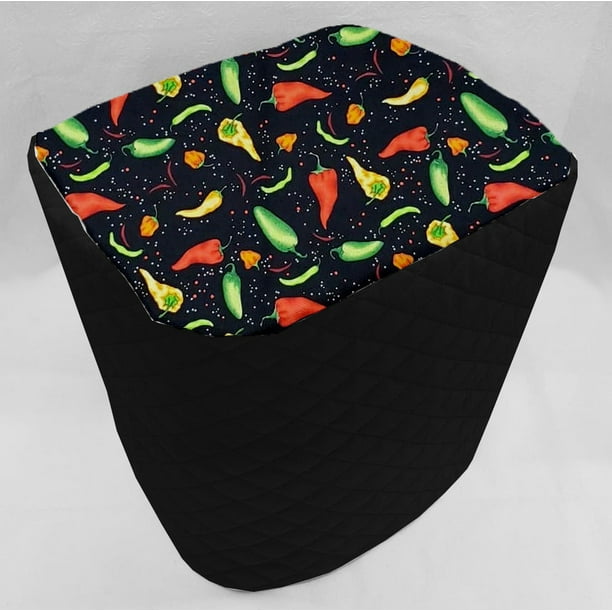 Quilted Hot Peppers Air Fryer Cover by Penny's Needful Things (Black