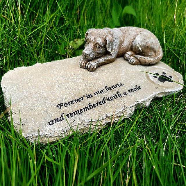 Estatua conmemorativa para perro XCF adorno de resina piedra conmemorativa para mascota jardín