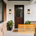 thumbnail image 3 of GCGAFUL 14 in. 1-Light Modern Black Hardwired Outdoor Wall Lantern Sconce with Clear Crackled Glass, IP65 Waterproof Wall Sconce, 3 of 11