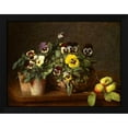 thumbnail image 2 of Henri Fantin-Latour 24x19 Black Modern Wood Framed Wall Art Titled - Still Life with Pansies, 2 of 6