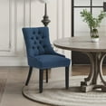 thumbnail image 6 of WestinTrends Hayes Upholstered Dining Chairs, Linen Fabric Modern Wingback Button Tufted Kitchen Dining Room Chairs with Solid Wood Legs, Blue, 6 of 8