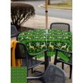 thumbnail image 4 of Outdoor Tablecloth with Umbrella Hole and Zipper, Christmas Reindeer Square Table Cloth 60x60 Inch Waterproof Tablecloth, Xmas Green Plaid Winter Snowflakes Picnic Table Cover for Patio Camping, 4 of 7