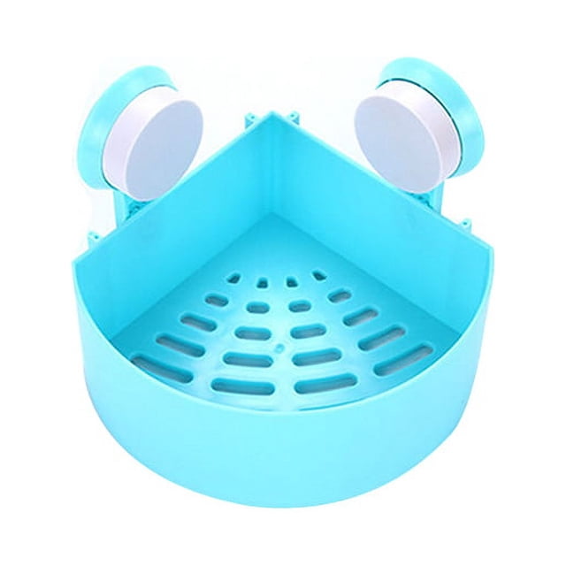 MasteelfCA Plastic Suction Cup Bathroom Kitchen Storage Rack Organizer Shower Shelf (Blue)