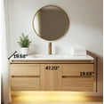 thumbnail image 3 of ESSENCIA 48 inch Floating Bathroom Vanity, with LED Light Motion Sensor, Water Resistant Wood Cabinet, Heavy Duty Sintered Stone Countertop, Ceramic Sink, Silvana (Natural Oak), 3 of 11
