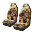 thumbnail image 4 of KUIFORTI Sunflower Highlands Cow Car Seat Covers Soft Car Seat Covers for Front Seats Warm Comfortable Auto Interior Cover Easy Installation Fit for Cars SUV, 4 of 7