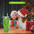 thumbnail image 6 of 40 oz Christmas Tumbler with Handle Grinchmas Cups Gifts for Women Adults Girls, Stainless Steel Christmas Insulated Tumblers with Lids and Straws, Green, 6 of 6