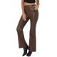 thumbnail image 4 of Pantalón Casual de Cuero Sintético INSPIRE CHIC para Mujer, de Cintura Alta, Campana, Flare, Largo, PU, Color Café, 4 of 6