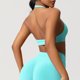 thumbnail image 5 of Sujetadores Deportivos para Mujeres Soporte Alto Busto Grande de Color Sólido Sujetador de Punto sin Costuras de Yoga, Cuello Colgante Diseño de Espalda para el Gimnasio, 5 of 9