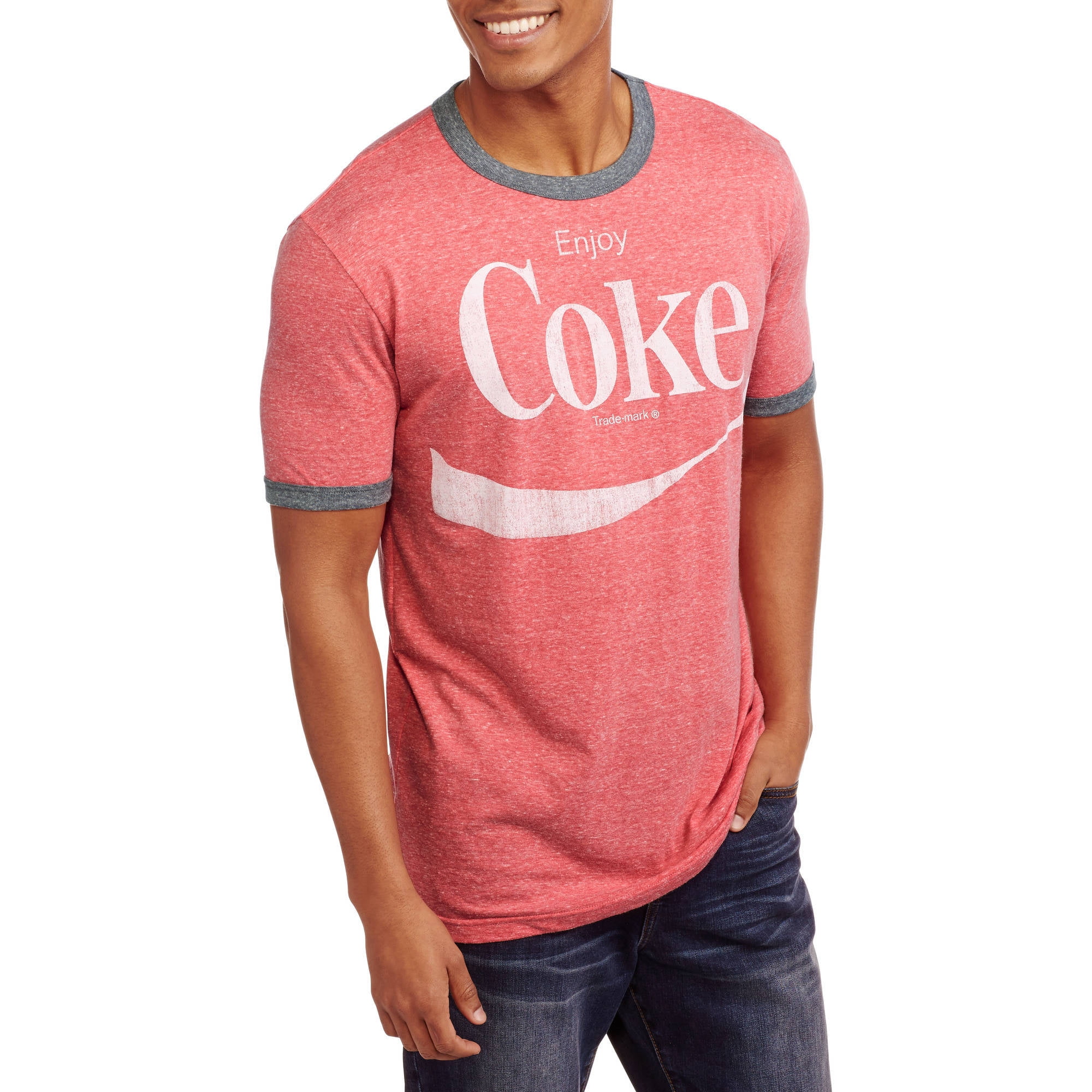 Enjoy Coke Men's Graphic Ringer Tee - Walmart.com