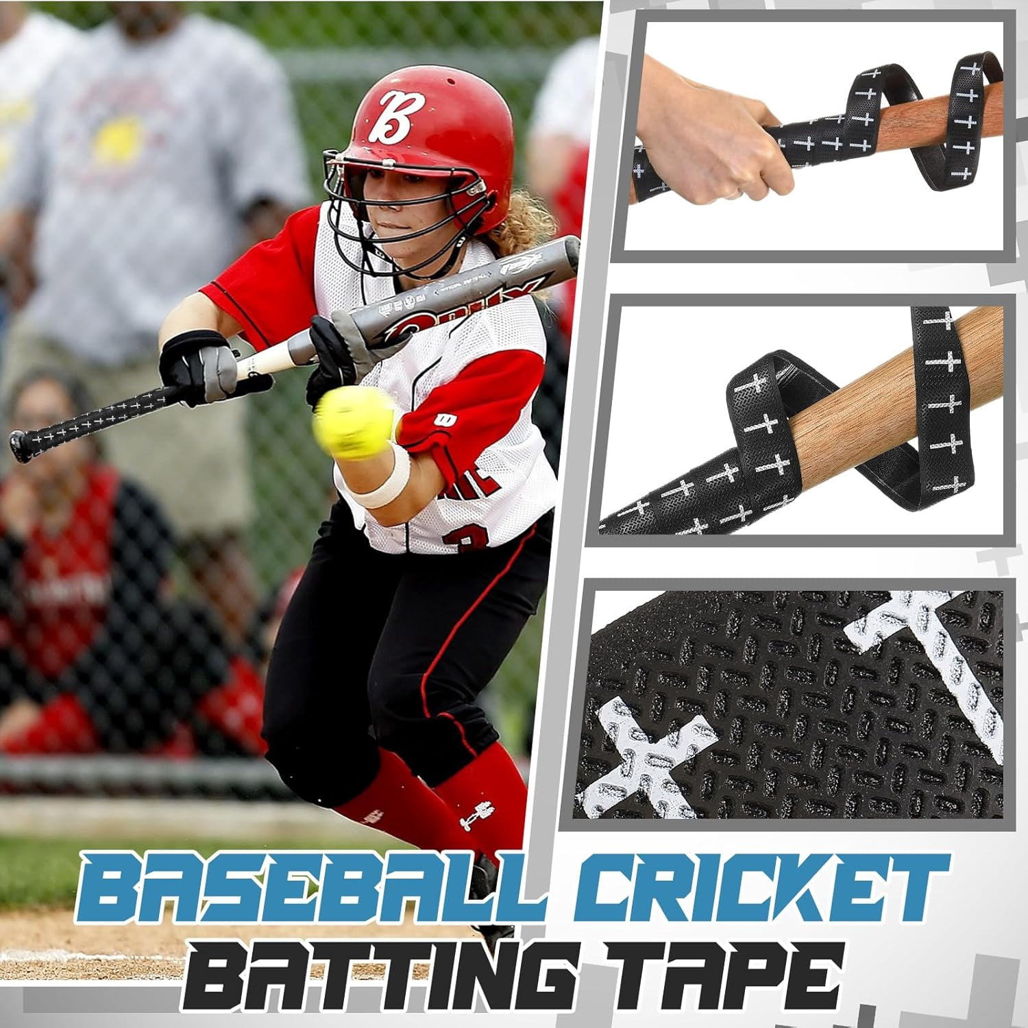 NestE-Christian Baseball Bat Grip Tapes 1.5mm Faith Cross Bat Grip Tape, Precut Full Adhesive Baseball Wrist Tape Scripture Design Non-Slip Religious Baseballs Grips Tapes