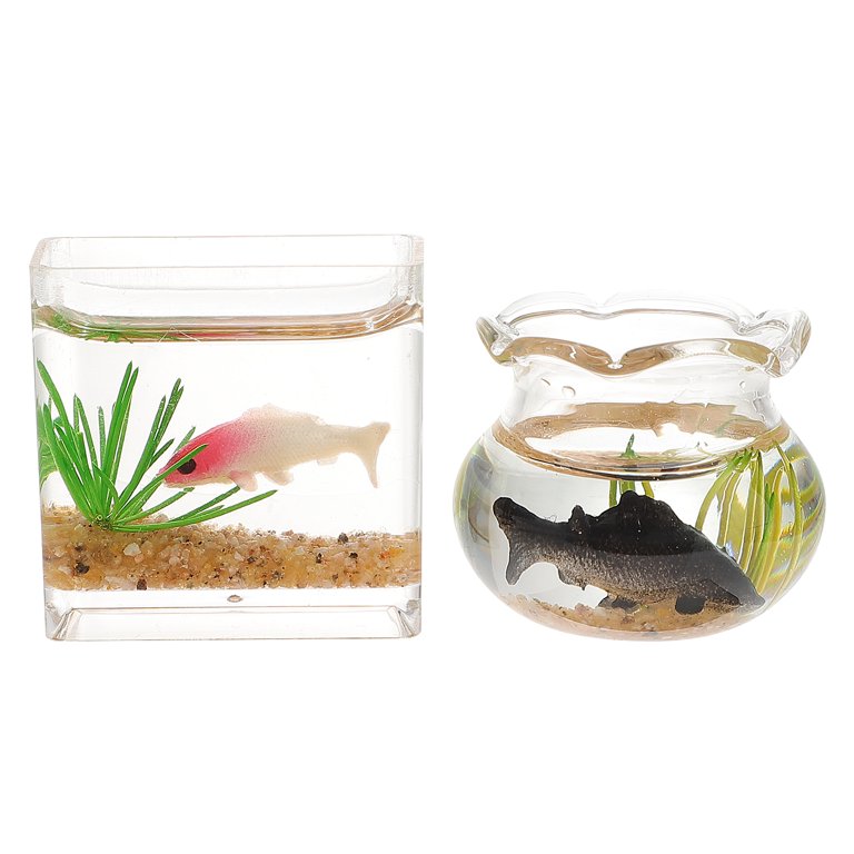 Fish Bowl Tankglass Miniature Bowls Goldfish Mini Small Aquarium Simulation  Accessories Ornaments Figurinedecoracrylic