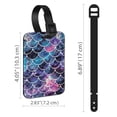 thumbnail image 3 of WIRESTER 2pcs Set PU Leather Luggage Tags Privacy Label Flap for Travel Suitcase Baggage - Mermaid Scales, 3 of 7