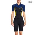 thumbnail image 2 of Trajes de neopreno Pareja Traje de buceo Traje de baño de una pieza con cremallera frontal Pantalones cortos de manga corta Transpirable Deportes Buceo Skins Traje de surf Mujer amarillo S 1.5MM AweSitey OD003629-13, 2 of 5