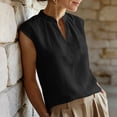 thumbnail image 7 of akafmk Womens Casual Sleeveless Shirts V Neck Blouses Solid Color Summer Daily Tank Tops, 7 of 7