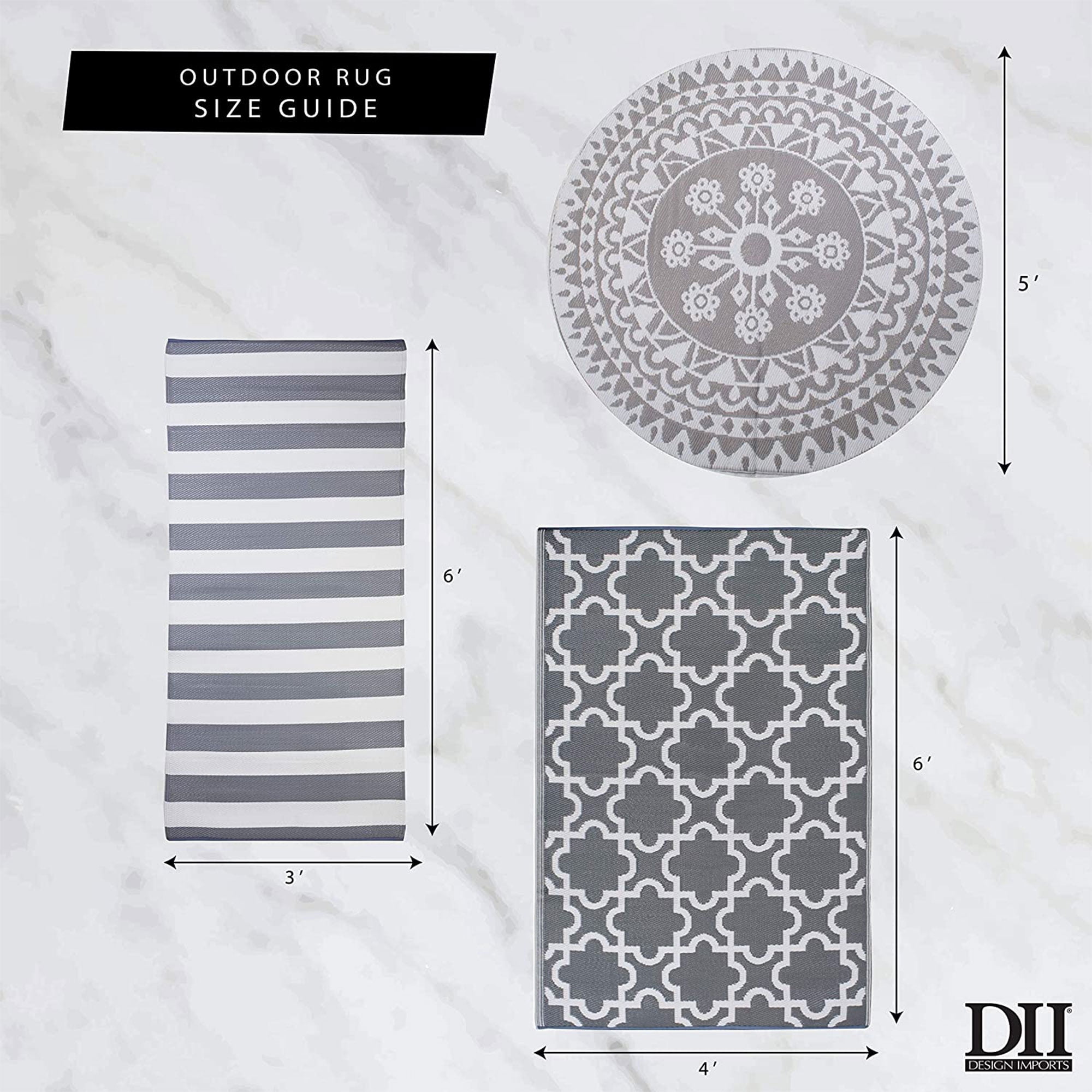 DII Navy/White Stripe Outdoor Rug