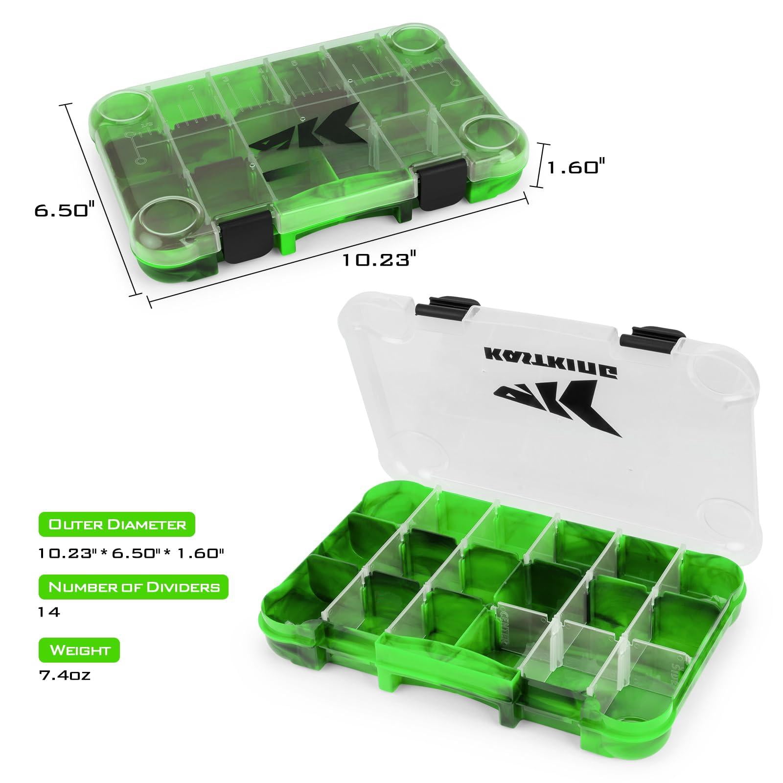 Tackle Boxes  Plastic Box Storage Organizer With Removable Dividers - Fishing 2 Packs /4 Trays Parts