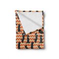 thumbnail image 2 of Scottie Dog Soft Flannel Fleece Throw Blanket, Sketched Puppies on a Crooked Chevron Zigzag Backdrop, Cozy Plush for Indoor and Outdoor Use, 70" x 90", Dark Orange Cream, by Ambesonne, 2 of 6