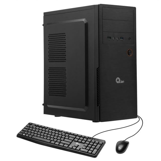 PC de escritorio Qian QPI-OP121B-01M ATX Intel Core i3 12100, 16GB DDR4 3200MHz, 512GB NVMe, H610, Fuente 500w, Windows 11 trial, incluye teclado y mouse USB