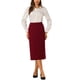 thumbnail image 2 of FALDA LÁPIZ CHIC Estilosa para Mujeres con Cintura Alta y Abertura Trasera para Trabajo y Uso Casual M Rojo Oscuro, 2 of 5