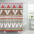 thumbnail image 1 of ABPHQTO Marrón Nativo con Patrón Tribal Rojo Dibujo Abstracto Étnico Geométrico Artístico Impermeable Baño Cortinas de Ducha Set 165x180 cm ABPHQTO PKNMT66x72Shower-10009, 1 of 2