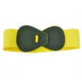 thumbnail image 2 of SODIAL(R) 8-shaped Faux Leather Buckle Elastic Belt Yellow for Lady, 2 of 5