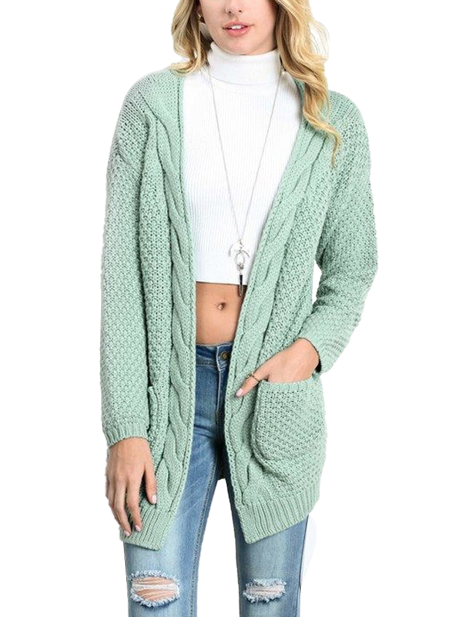 Women's Baggy Cardigan Coat Tops Knitted Sweater Jumper Pullover Jacket Outwear 