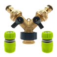 thumbnail image 3 of Divisor de manguera de jardín, conector de latón de 2 vías, premium, profesional, reemplaza robusto adaptador de manguera de jardín en forma de Y,, 3 of 8