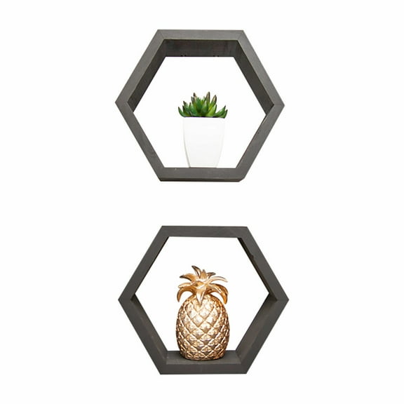 DRAKESTONE Hexagon Shelves, 2-Pack - Black