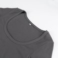 thumbnail image 2 of HSHDLDF Femmes Col Carré Manches Longues Slim Ajusté Casual Basic Crop Top, 2 of 6