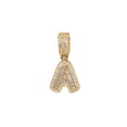 thumbnail image 4 of Collar con dije de oro laminado letra brillos A, 4 of 6