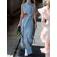 thumbnail image 2 of Vestido vaquero de mujer, vestido de fiesta largo con aberturas y cintura alta a la moda, vestido maxi sexy sin mangas con cuello alto y abertura en el muslo, 2 of 4
