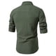 thumbnail image 4 of Blusa y camisa de manga larga con cuello alto para hombre, informal, con botones y rayas, blusa de manga larga con cuello alto, blusa para hombre, 4 of 9