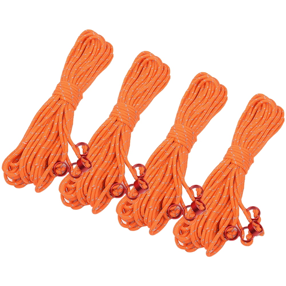 4pcs Reflective Guyline Tent Rope Camping Cord Paracord with Tensioner for Tent Canopy Awaning