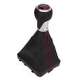 thumbnail image 2 of Gear Shift Knob Boot Set, Gear Shift Knob Boot Set 5 Speed ​​PVC Leather Gearstick Lever Gaiter Kit para A6 C6 2004‑2011(rojo), 2 of 5