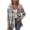 Gray, variant on Tqcoqu Women's Plaid Hooded Shacket, Button Down Long Sleeve Plaid Open Front Jacket With Pockets