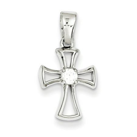 Sterling Maltese Cross - Sterling Silver and Cubic Zirconia Maltese Cross Pendent