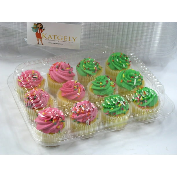 Katgely 12 Compartment Mini Cupcake Plastic Containers - 8 ... Katgely 12 Compartment Mini Cupcake Plastic Containers - 8 ...