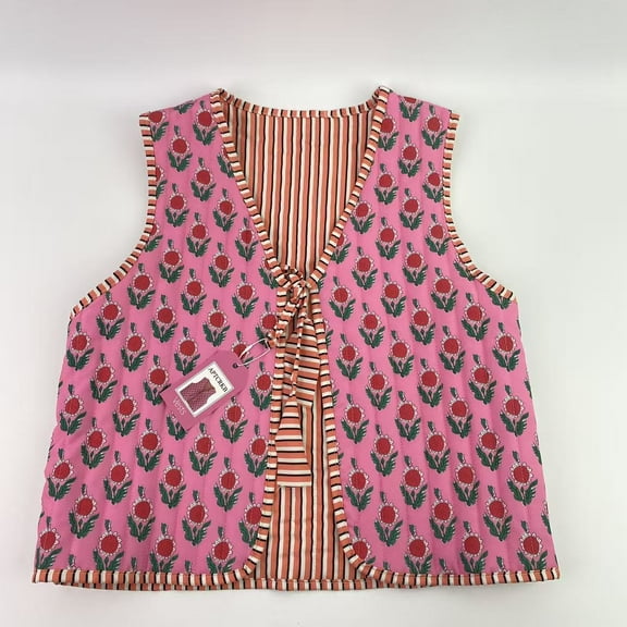 APTCRKB Vests,Women's Cropped Floral Quilted Puffer Vest Printed Lightweight Sleeveless Padded Gilet Outwear（L）