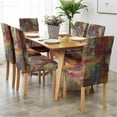 thumbnail image 3 of Vintage Boho Chair Covers for Dining Room Set of 6 Modern Abstract Art Colorful Chair Cover for Hotel Removable Stretchable Washable Dining Chair Slipcovers for Banquet Birthday Party, 3 of 6