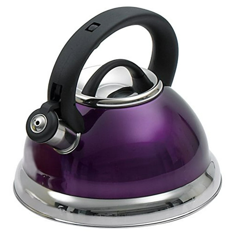 Creative Home Alexa Stainless Steel Whistling Tea Kettle, Purple, 3.0