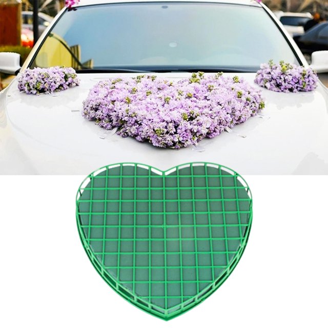 Forma de corazón verde Espuma floral Arreglo de flores Marco de plástico Planta Ramo Titular Oasis Flor Base de espuma para manualidades de bricolaje Baoblaze Espuma Floral Corazón
