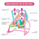 thumbnail image 2 of Silla Vibradora Mecedora De Bebe Musical Con Juegos Rosa, 2 of 5