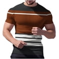 thumbnail image 6 of COSFO Waffle Shirts for Men Striped Short Sleeve Tops Crew Neck Stretch Regular Fit Gym Mens Classic T-Shirt, 6 of 7